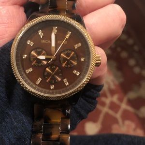 MICHAEL KORS TORTOISE GOLD WATCH